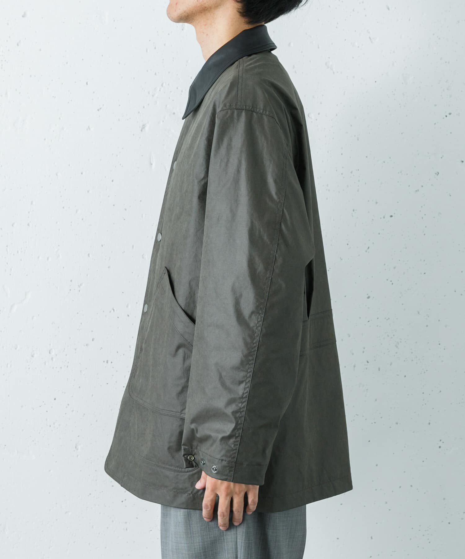 URBAN RESEARCH「NYLON HUNTING JACKET」|ノーカラーコート|