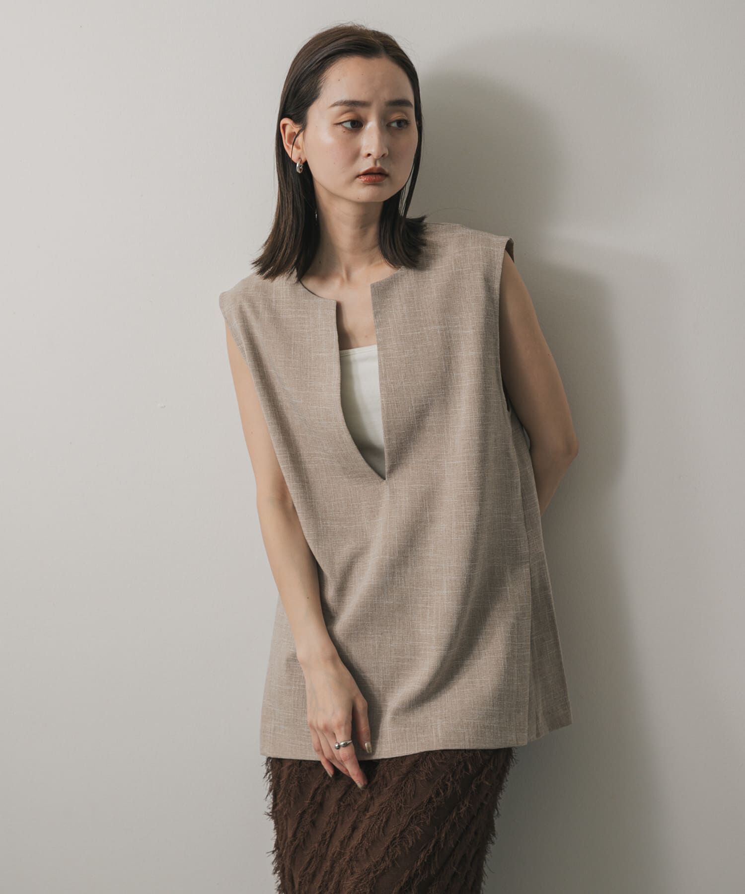 SENSE OF PLACE by URBAN RESEARCH「スキッパーツイードベスト」|ベスト・ジレ|