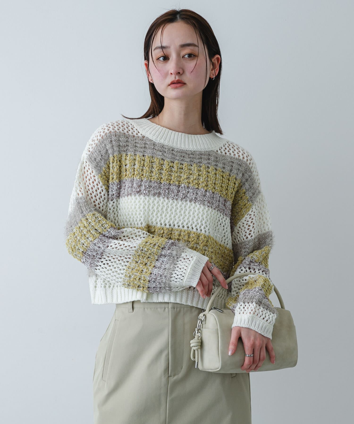 SENSE OF PLACE by URBAN RESEARCH「『洗濯可』ミックスヤーンワイドボーダーニット」|ニット・セーター|