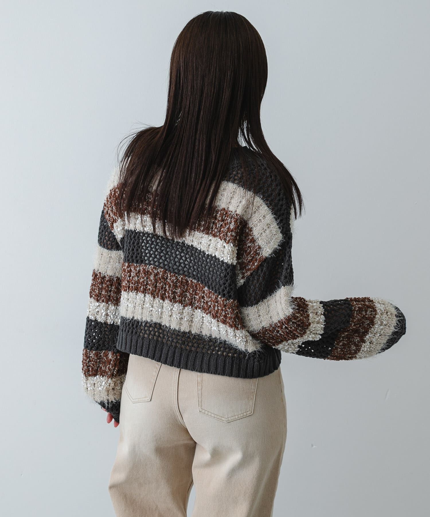 SENSE OF PLACE by URBAN RESEARCH「『洗濯可』ミックスヤーンワイドボーダーニット」|ニット・セーター|