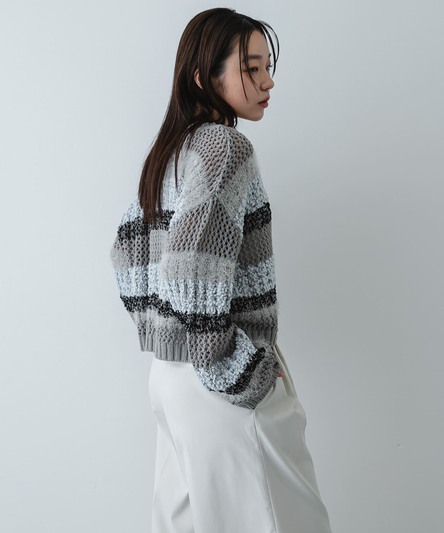 SENSE OF PLACE by URBAN RESEARCH「『洗濯可』ミックスヤーンワイドボーダーニット」|ニット・セーター|