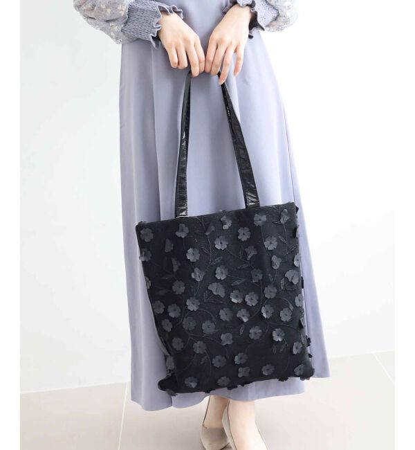 le.coeur blanc「チュールフラワーシンプルトート」|トートバッグ|