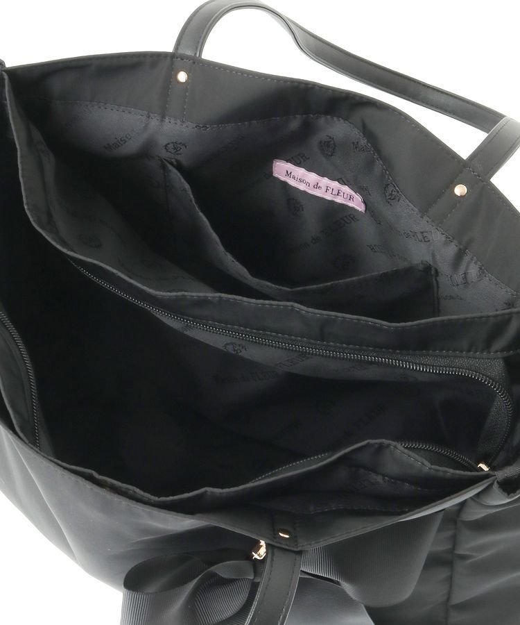 Maison de FLEUR「リボンチャーム付き3ルームトートバッグ」|トートバッグ|