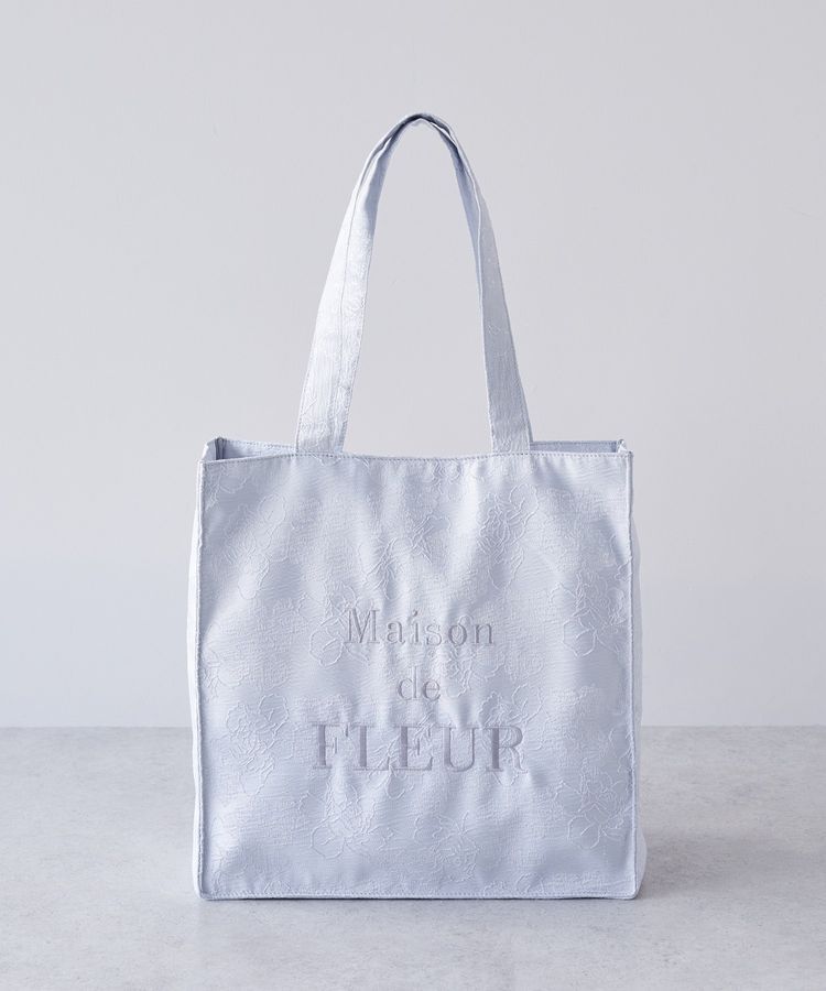 Maison de FLEUR「ブランドロゴ刺繍ジャカードスクエアトート」|トートバッグ|