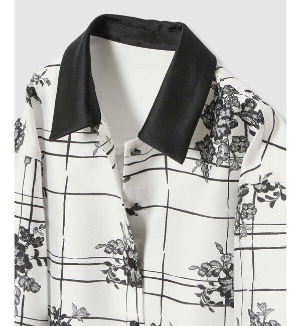 LOULOU WILLOUGHBY「【LOULOU WILLOUGHBY】SILK COフラワーチェックシャツブラウス」|シャツ・ブラウス|