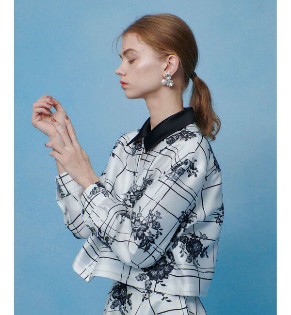 LOULOU WILLOUGHBY「【LOULOU WILLOUGHBY】SILK COフラワーチェックシャツブラウス」|シャツ・ブラウス|