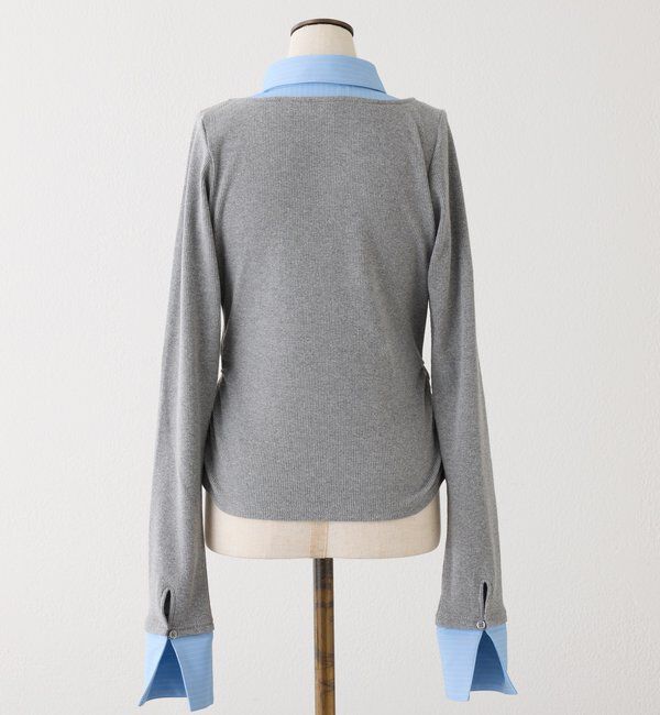  「ロゴ刺繍レイヤードトップス」|プルオーバー|