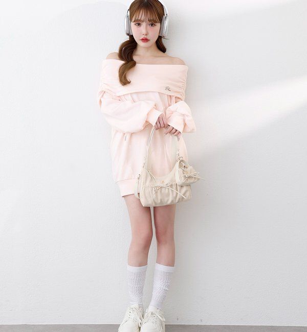  「オフショルパーカーワンピ」|ワンピース|
