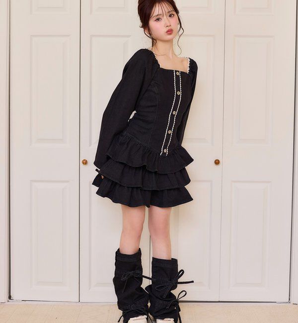  「【Denim Collection】リボンデニムレッグウォーマー」|その他|