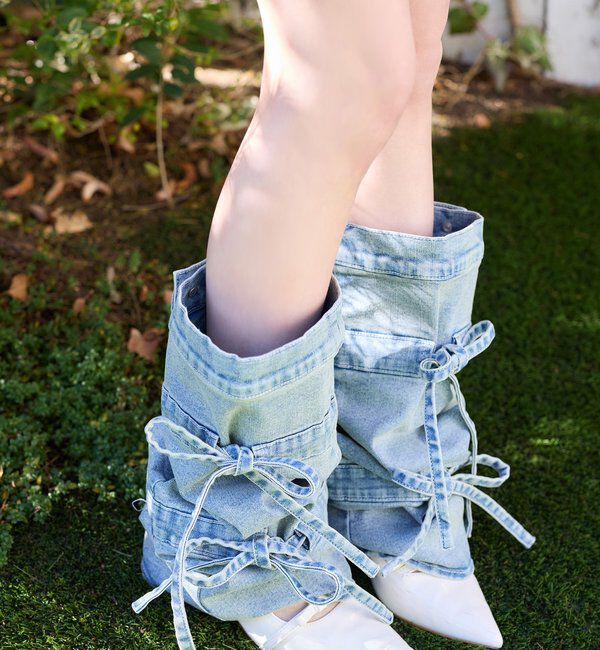  「【Denim Collection】リボンデニムレッグウォーマー」|その他|