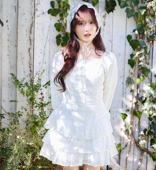  「【Denim Collection】ティアードミニワンピ」|ワンピース|オフホワイト