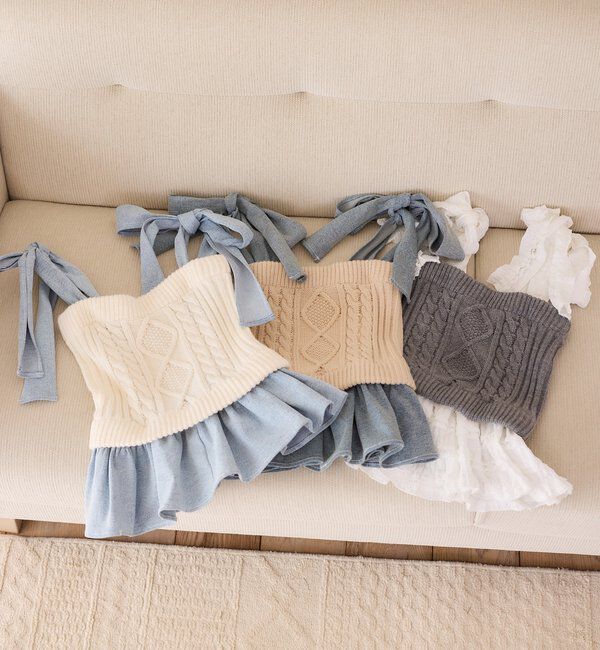  「【Denim Collection】肩リボンビスチェ」|シャツ・ブラウス|