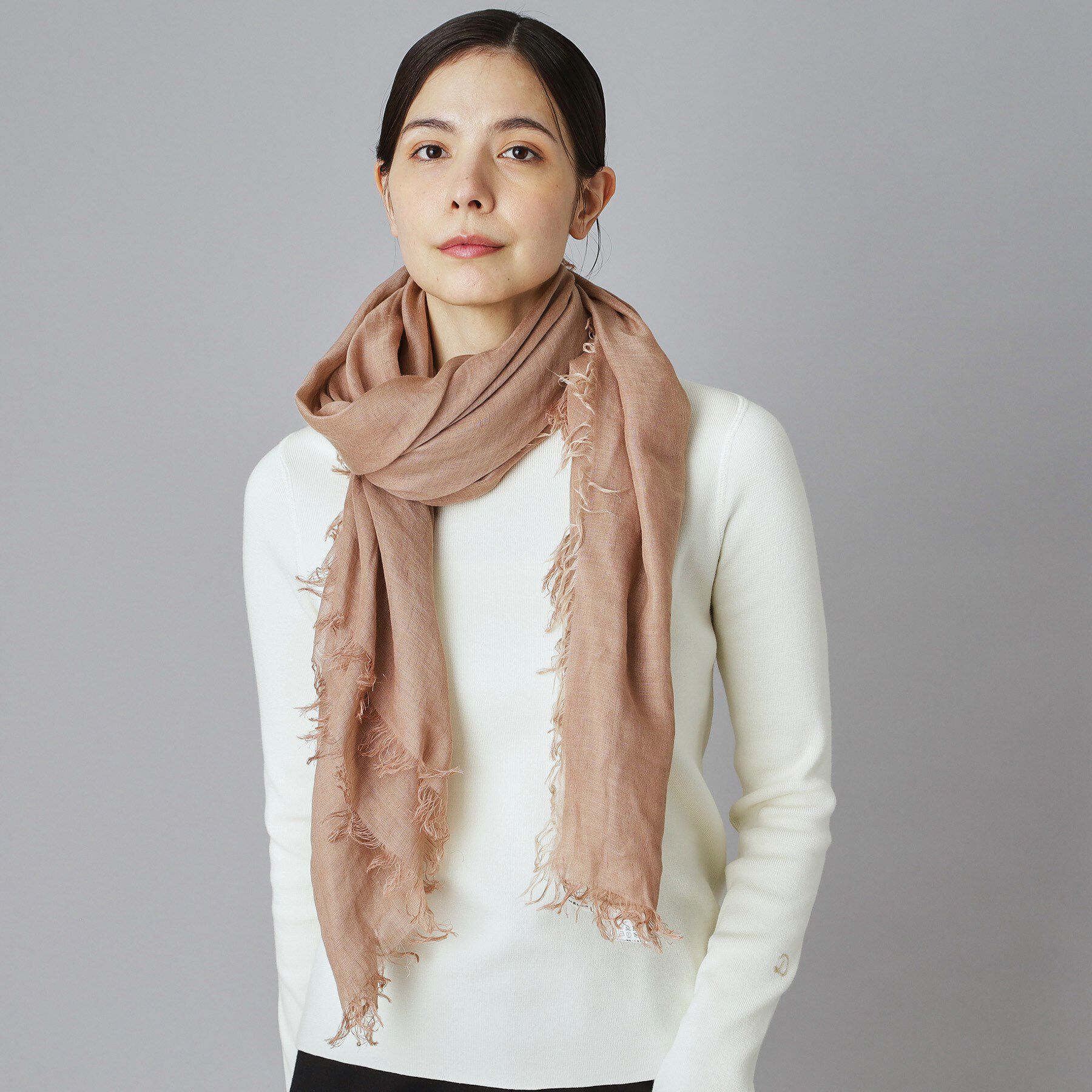 DRESSTERIOR「ASAUCE MELER（アソースメレ）リネンモダールシルクメランジュソリッドストール」|ストール|