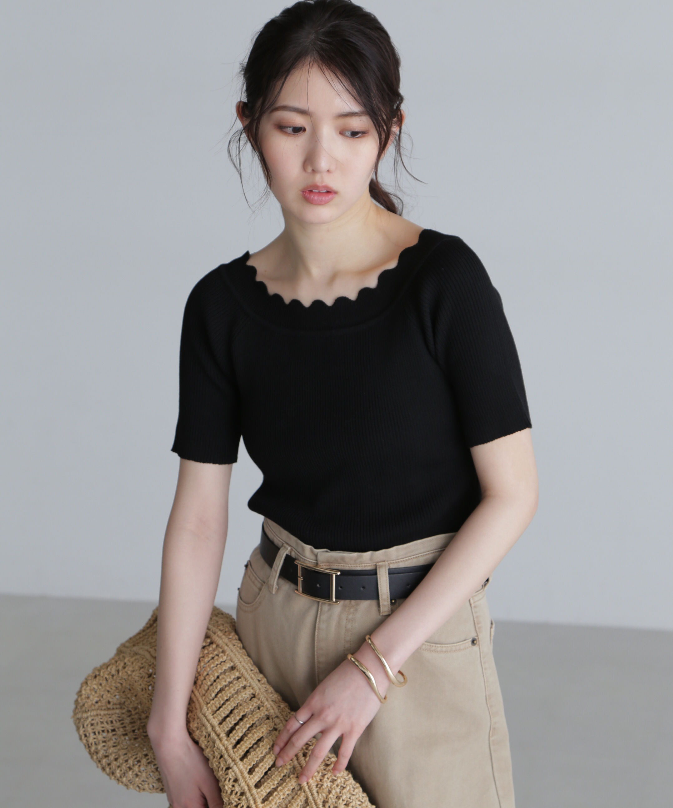  「２ＷＡＹオフショルスカラップニット」|ニット・セーター|