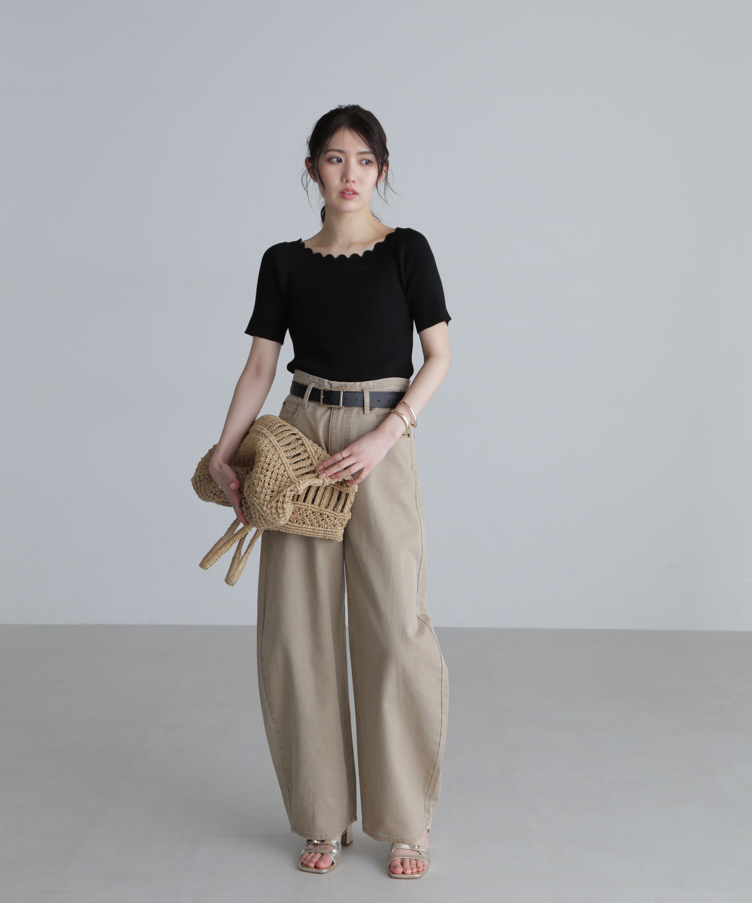  「２ＷＡＹオフショルスカラップニット」|ニット・セーター|