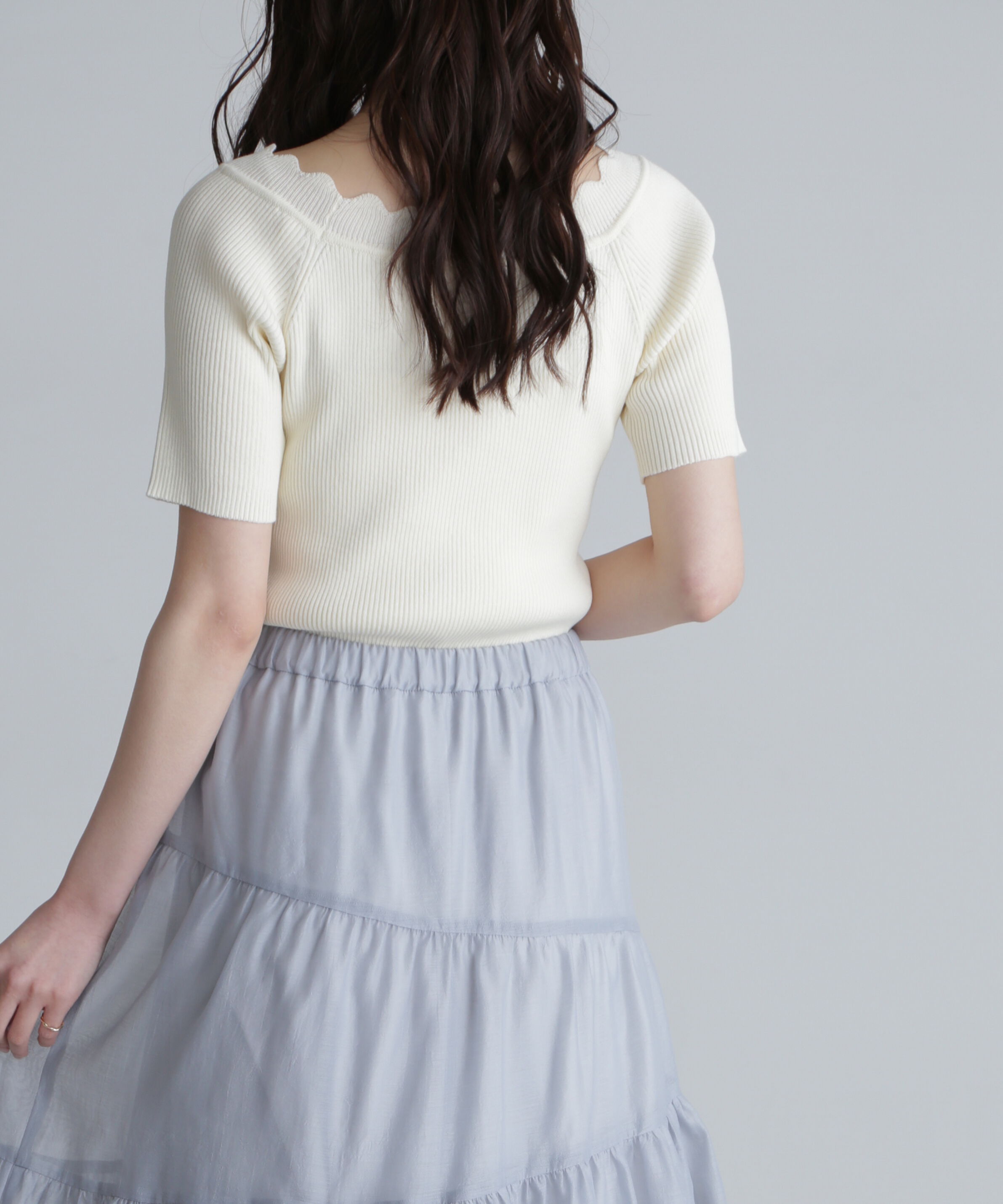  「２ＷＡＹオフショルスカラップニット」|ニット・セーター|