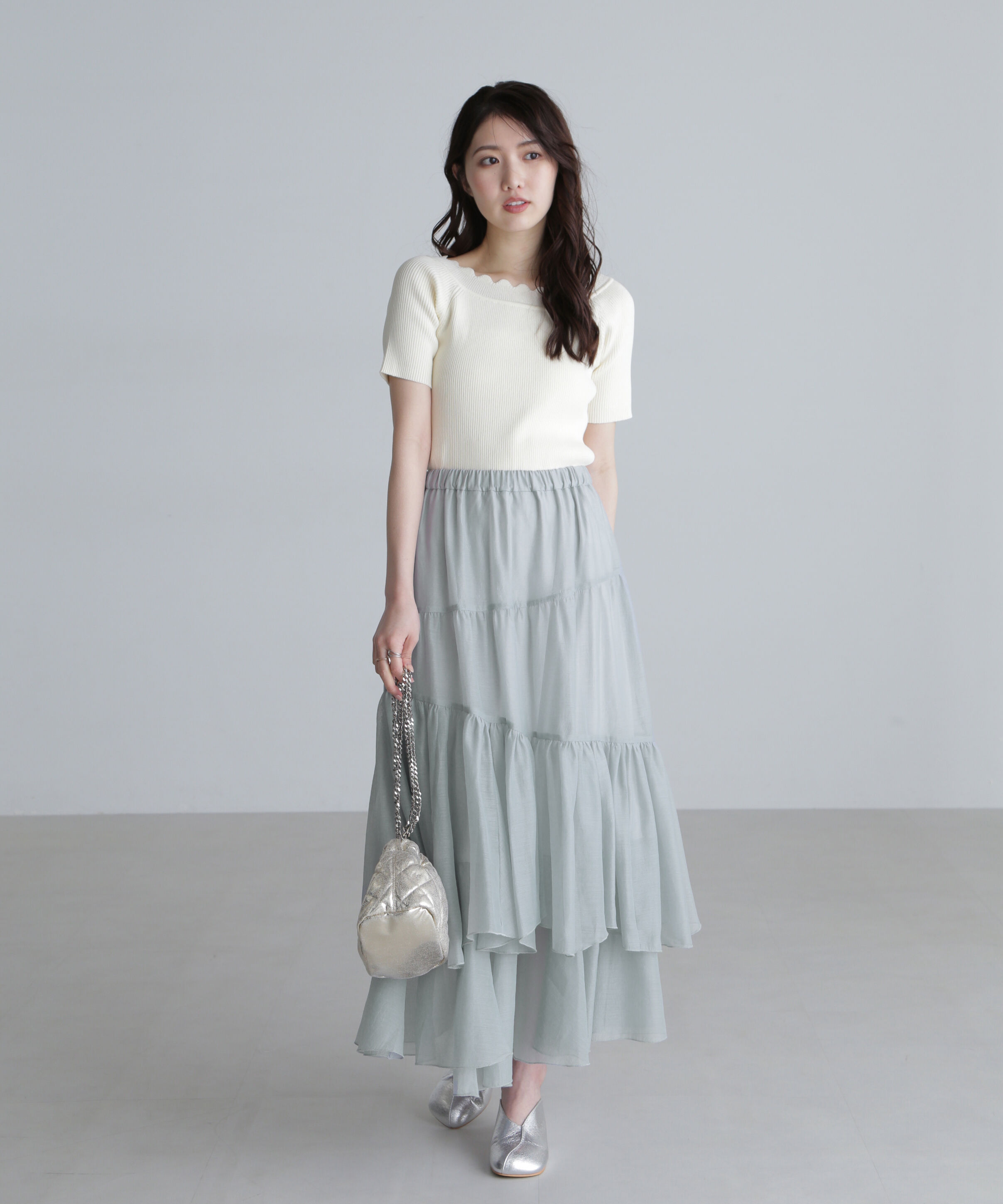  「２ＷＡＹオフショルスカラップニット」|ニット・セーター|