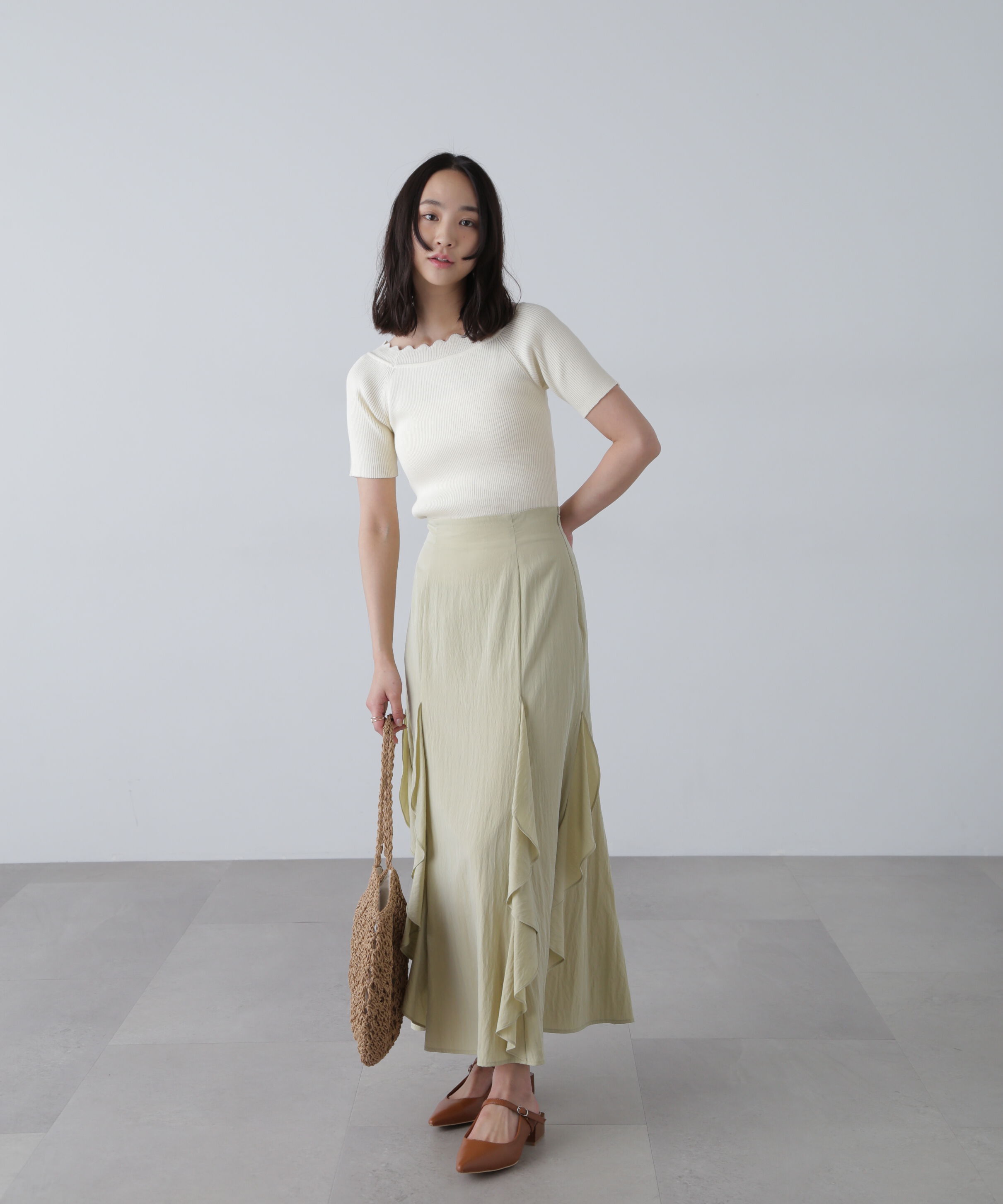  「２ＷＡＹオフショルスカラップニット」|ニット・セーター|