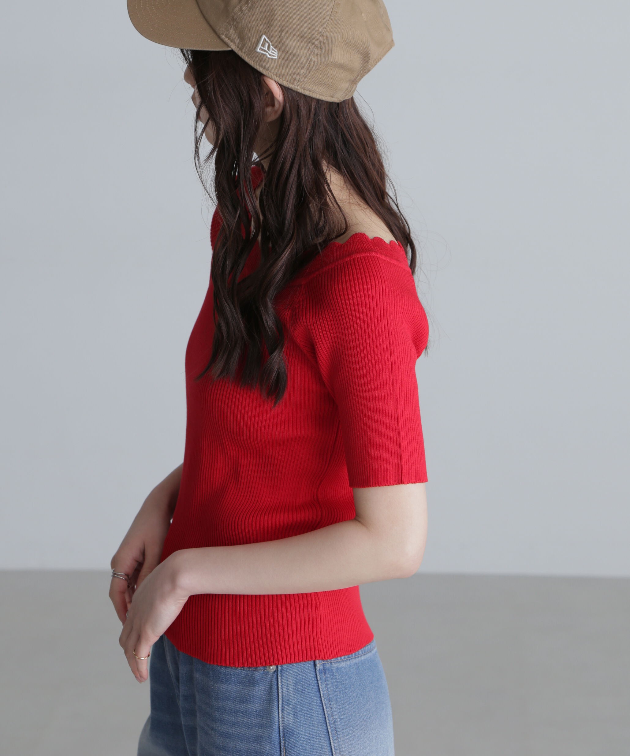  「２ＷＡＹオフショルスカラップニット」|ニット・セーター|