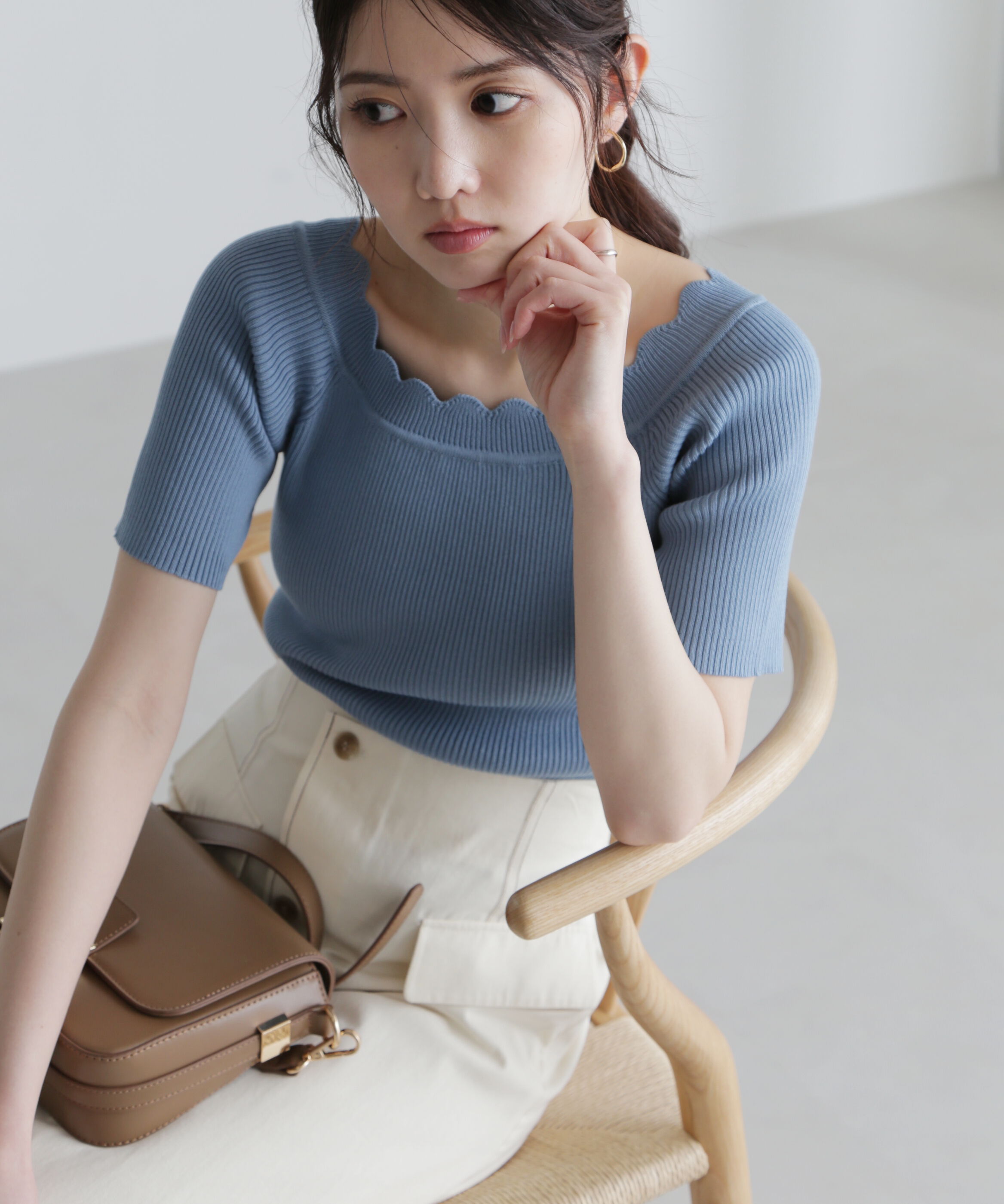  「２ＷＡＹオフショルスカラップニット」|ニット・セーター|