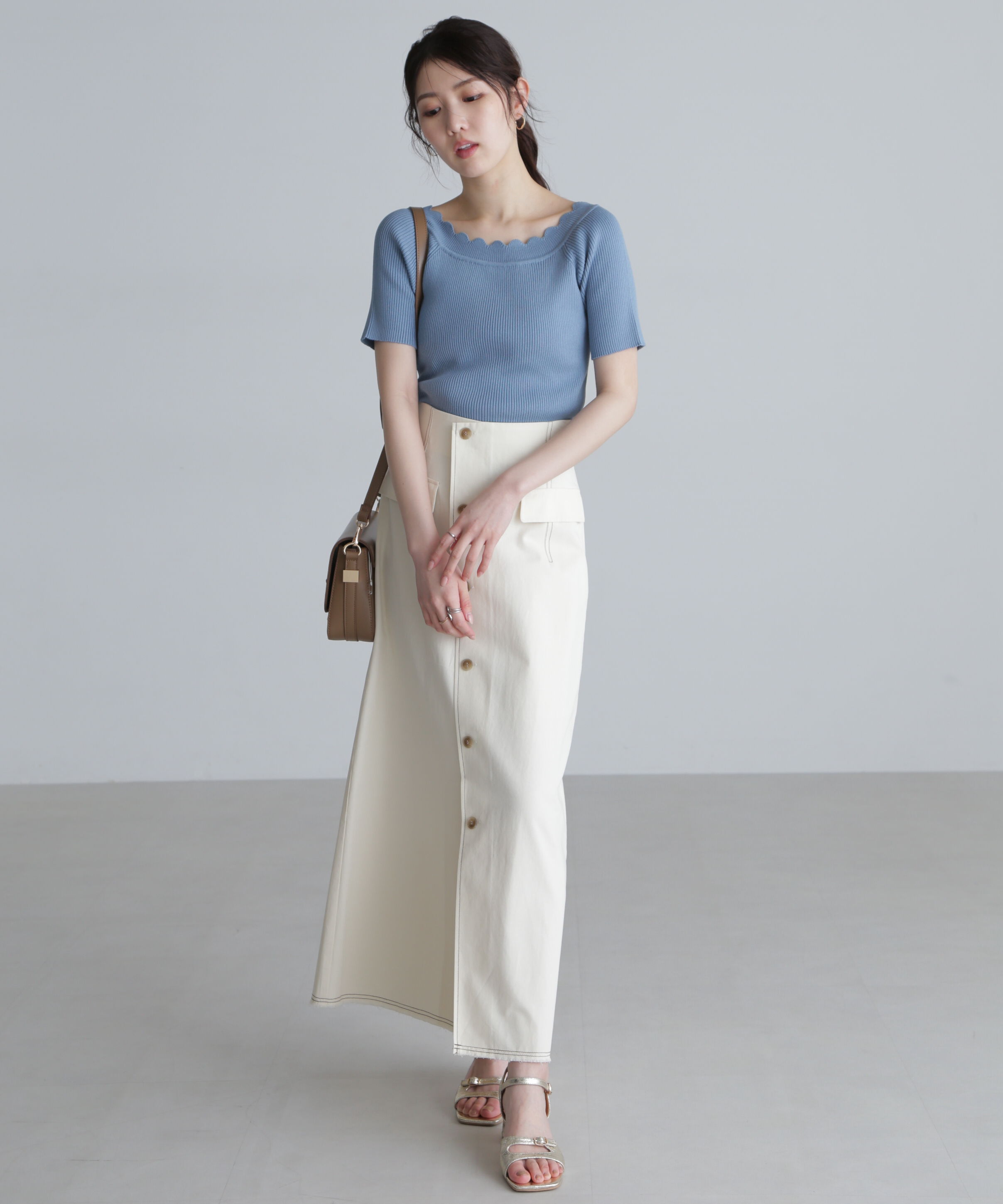  「２ＷＡＹオフショルスカラップニット」|ニット・セーター|