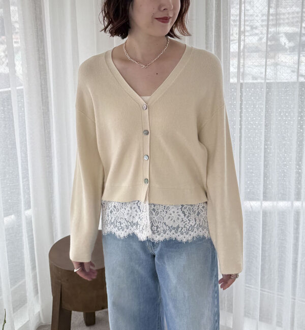 Doux archives「裾レースカーディガン」|カーディガン|