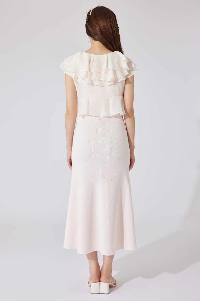 rienda「フリルブラウスセットニットマーメイドワンピース」|ワンピース|