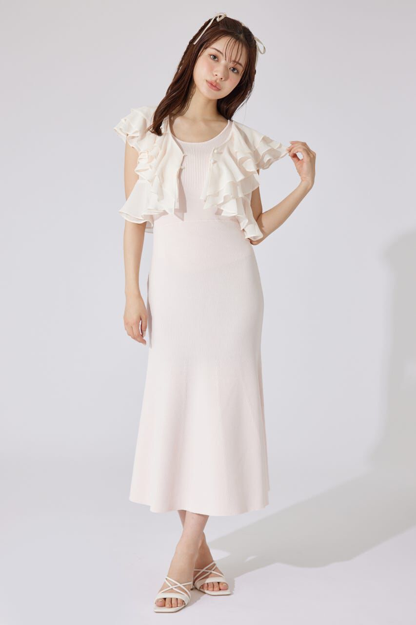 rienda「フリルブラウスセットニットマーメイドワンピース」|ワンピース|