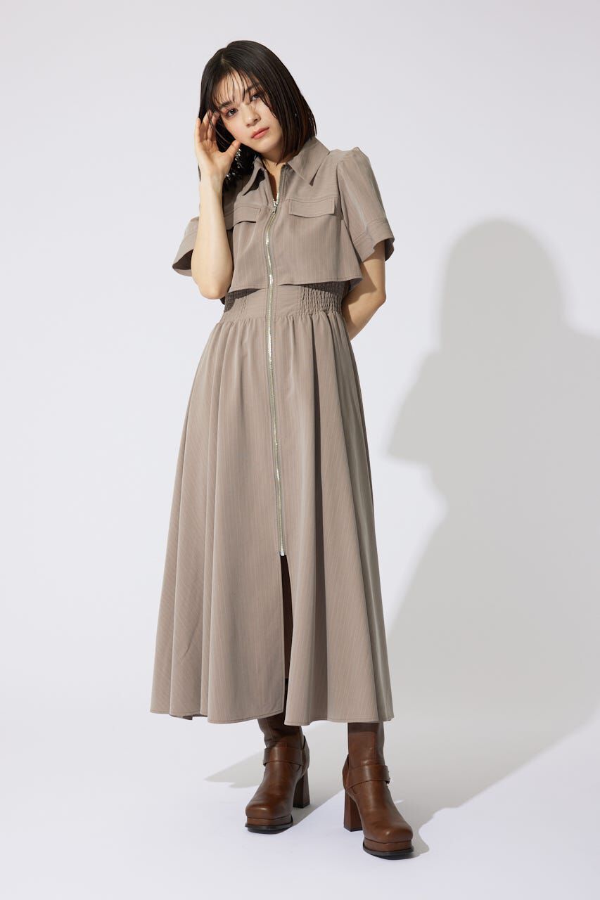 rienda「バストフレアワンピース」|ワンピース|柄BEG5