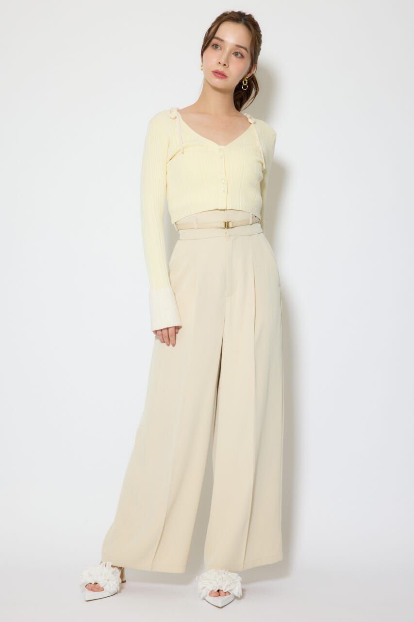 rienda「ベルトポイントハイウエストワイドパンツ」|その他|