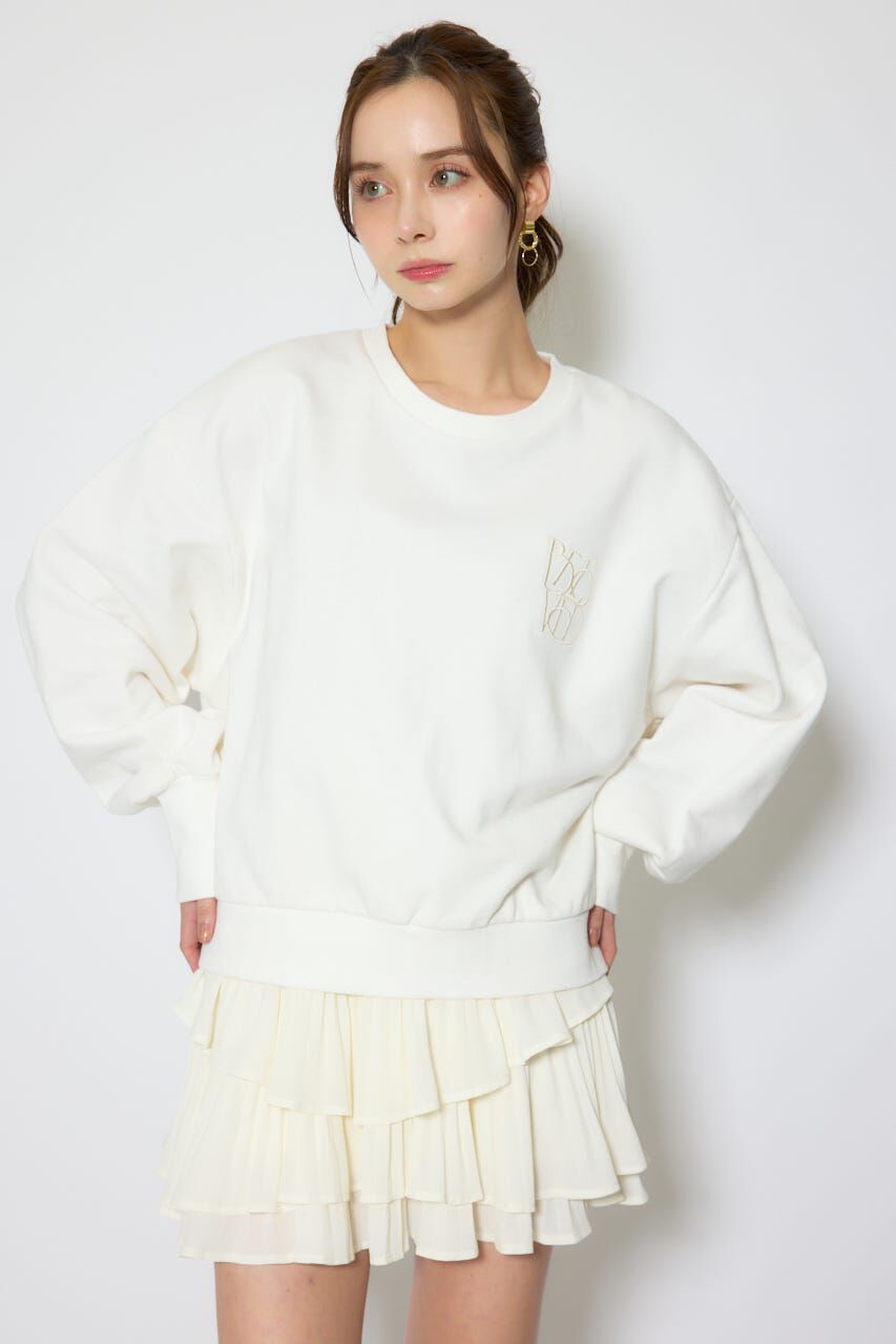 rienda「バックレースアップスウェットトップス」|Tシャツ・カットソー|WHT