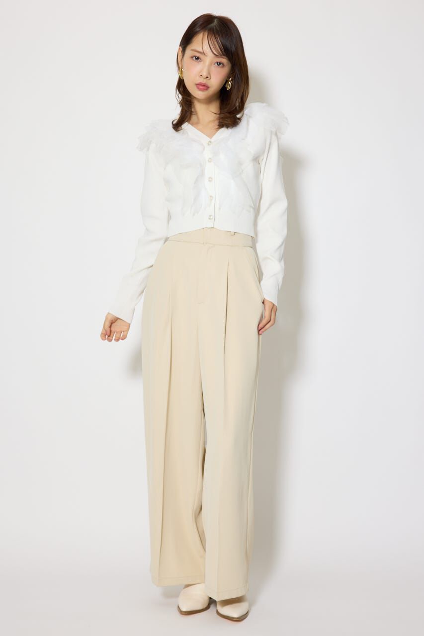 rienda「フリルチュールニットカーディガン」|Tシャツ・カットソー|