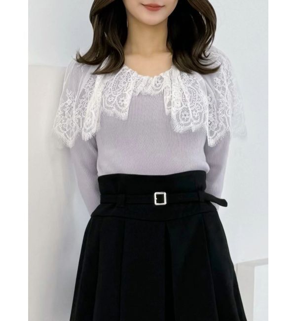 MERCURYDUO「スカラレース襟ニット」|ニット・セーター|