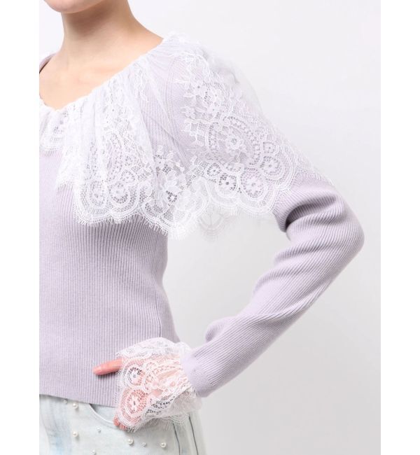 MERCURYDUO「スカラレース襟ニット」|ニット・セーター|