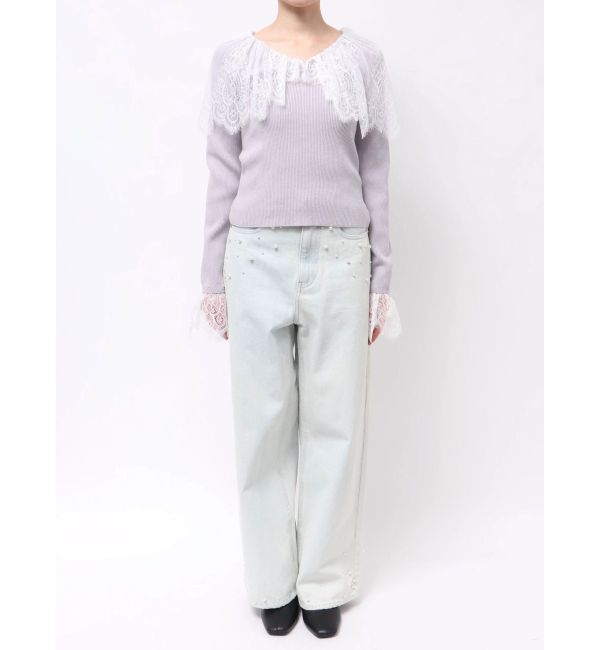 MERCURYDUO「スカラレース襟ニット」|ニット・セーター|