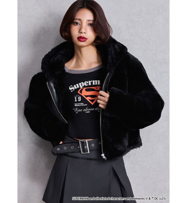 GYDA「GGエコファーショートフードコート」|ダウン|