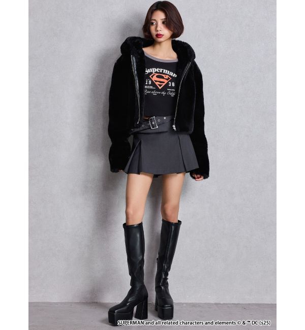 GYDA「GGエコファーショートフードコート」|ダウン|