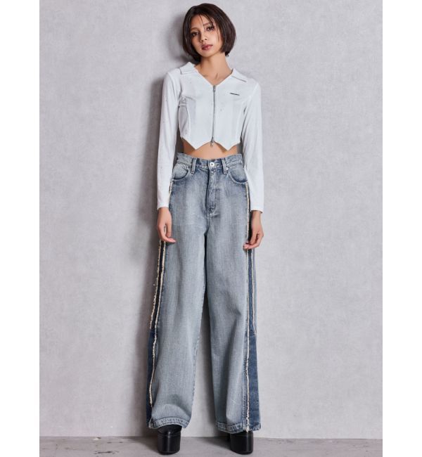 GYDA「GYDA hologram ZIPトップス」|Tシャツ・カットソー|