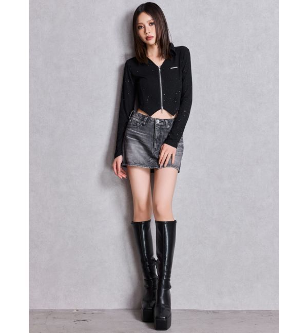 GYDA「GYDA hologram ZIPトップス」|Tシャツ・カットソー|