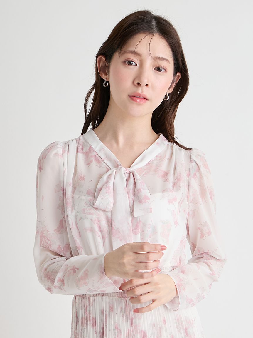 CELFORD「マーブルフラワープリントワンピース」|ワンピース|