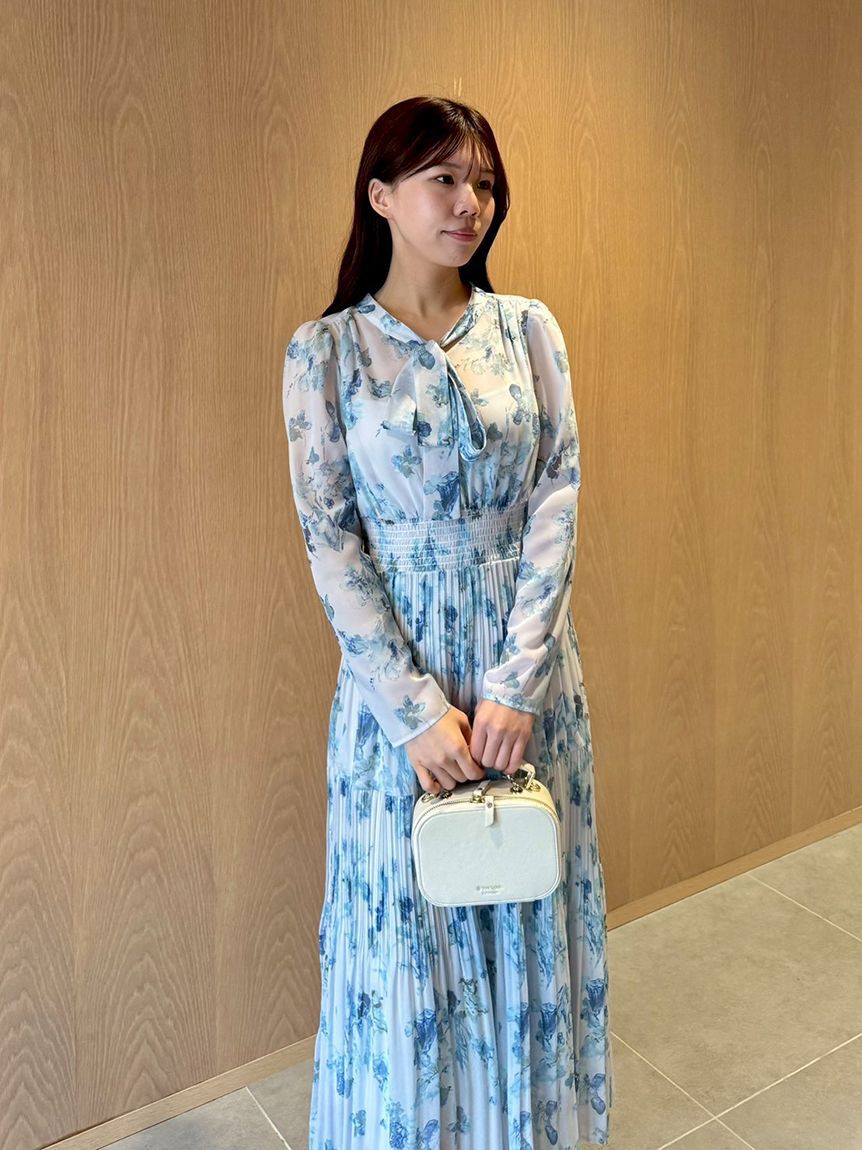 CELFORD「マーブルフラワープリントワンピース」|ワンピース|