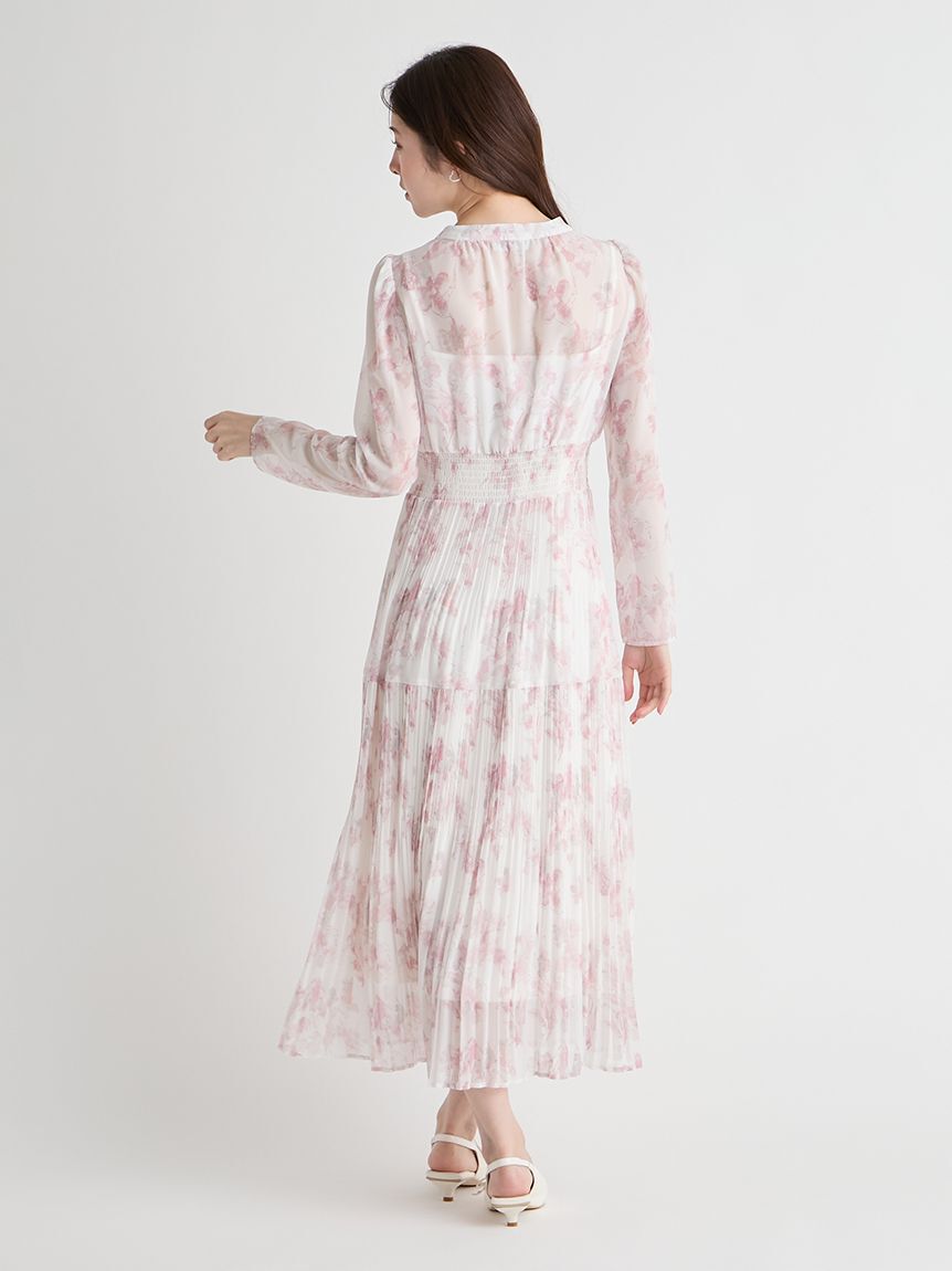 CELFORD「マーブルフラワープリントワンピース」|ワンピース|