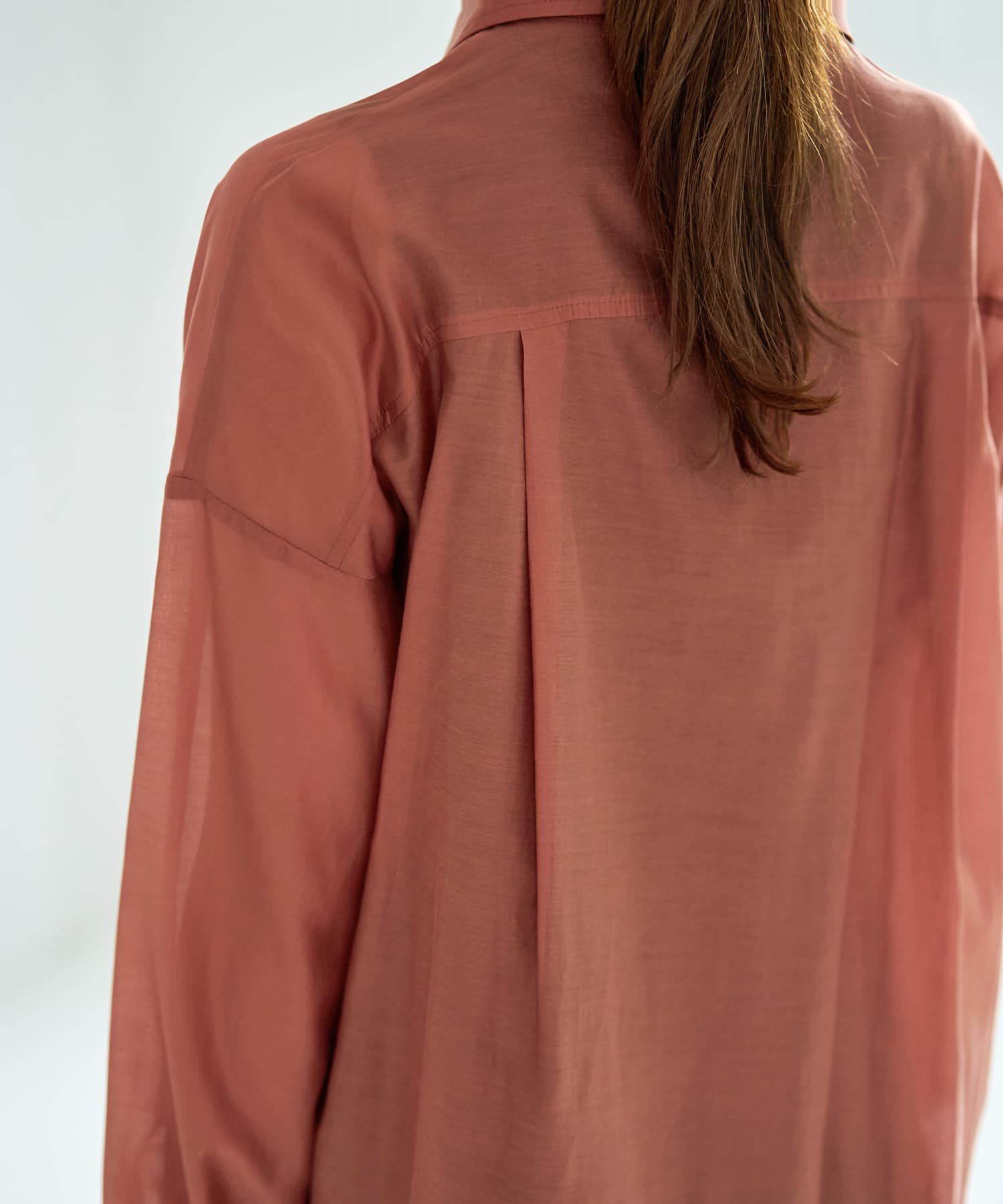 STYLE DELI「【袖口がゴムで便利な】微シアー微光沢シャツ」|シャツ・ブラウス|