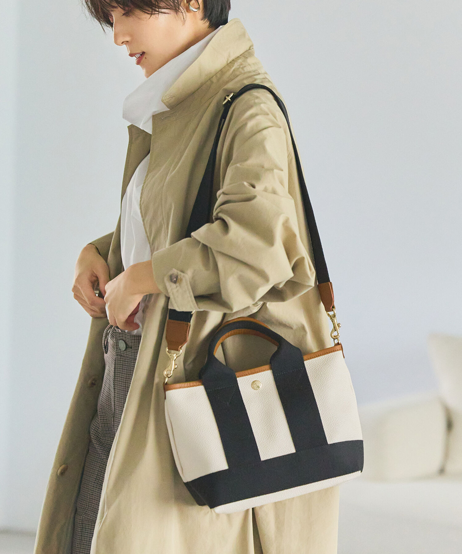 TOPKAPI BREATH「【Breath TOPKAPI】SCOTCH GRAIN スコッチグレイン ショルダー付き ミニ トートバッグ SS」|ショルダー・メッセンジャー|