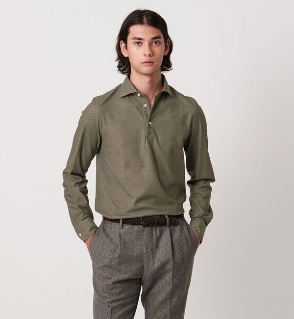 UNITED ARROWS「【別注】＜GUY ROVER＞ロングスリーブ ポロシャツ」|ポロシャツ|OLIVE