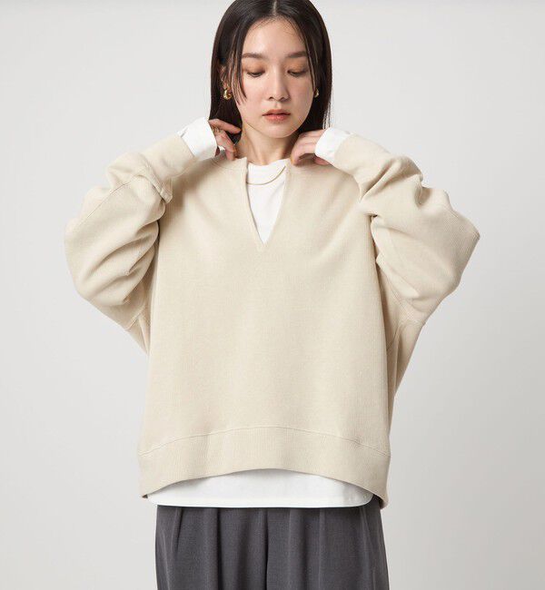 UNITED ARROWS green label relaxing「【WEB限定】＜at ease＞ダブルフェイス プルオーバー カットソー」|Tシャツ・カットソー|