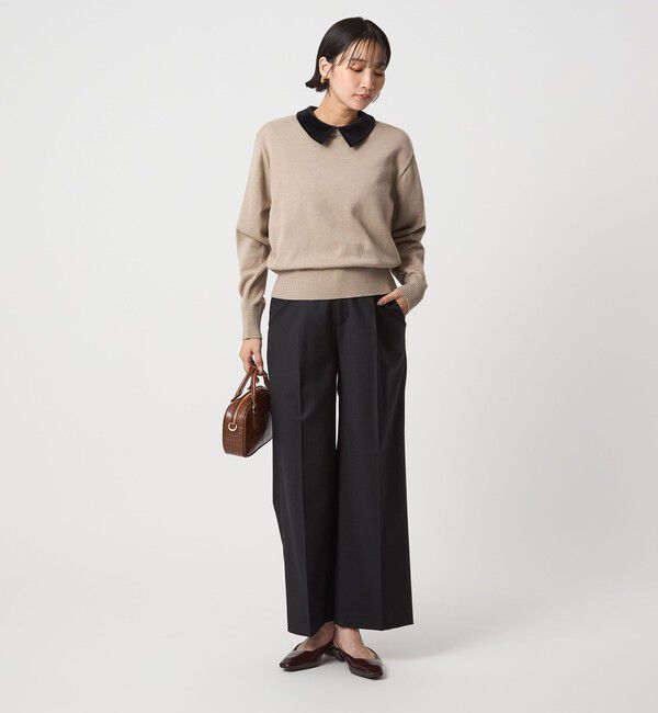 UNITED ARROWS green label relaxing「［size SHORT/TALLあり］キチントボトムス サキソニー ワイド パンツ」|スラックス|