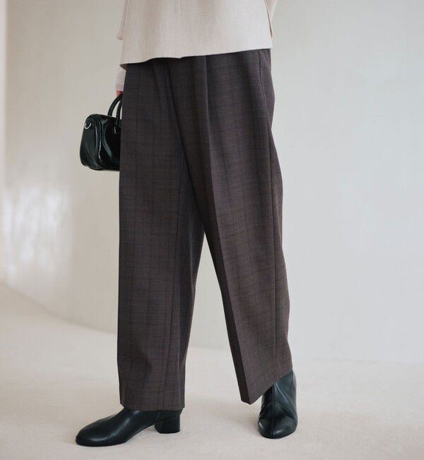 UNITED ARROWS green label relaxing「［size SHORT/TALLあり］キチントボトムス サキソニー ワイド パンツ」|スラックス|