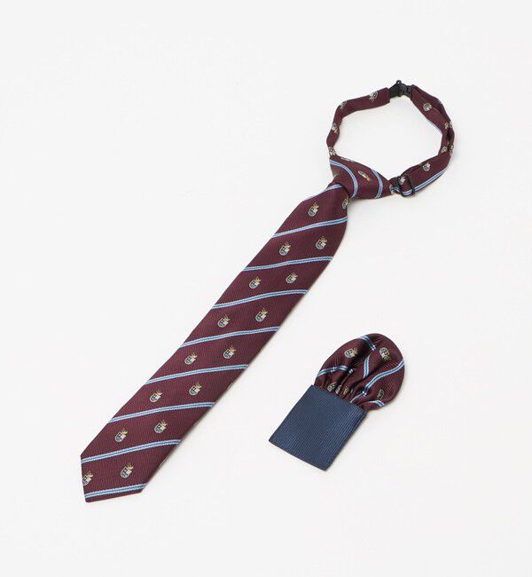UNITED ARROWS green label relaxing「ネクタイ チーフ セット（クレスト） / キッズ  手洗い可能」|ネクタイ・蝶ネクタイ|WINE