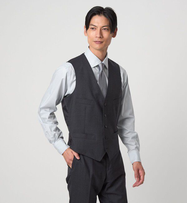 UNITED ARROWS green label relaxing「コットン ヘリンボーン ワイドカラー ドレスシャツ -形態安定-」|シャツ・ブラウス|